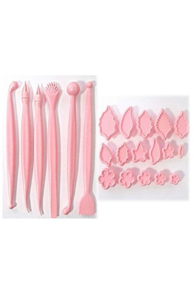 Tinky Winky Şeker Hamuru Modelleme Seti 21 Parça Marzipan Seti Pasta Yaprak Muffin Kurabiye Kalıbı Seti