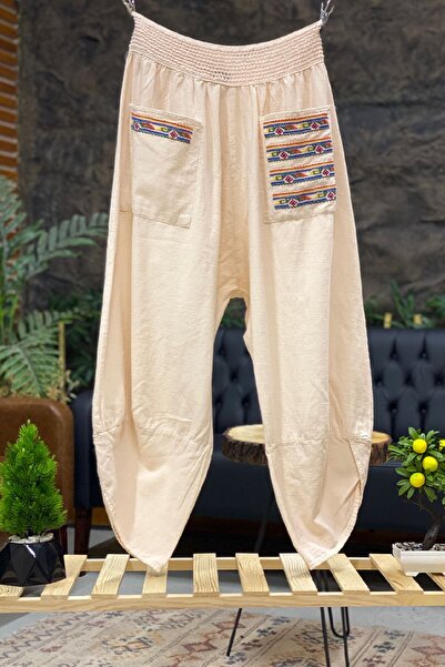 sahnemoda Pantaloni de in brodat V-Cut - buzunare cu detaliu cusaturi