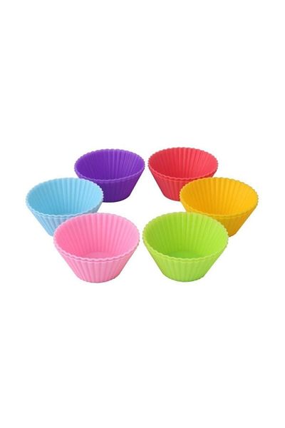 LEVA Non-Stick Colored Silicone Muffin Mini Cake Mold 12 Pieces