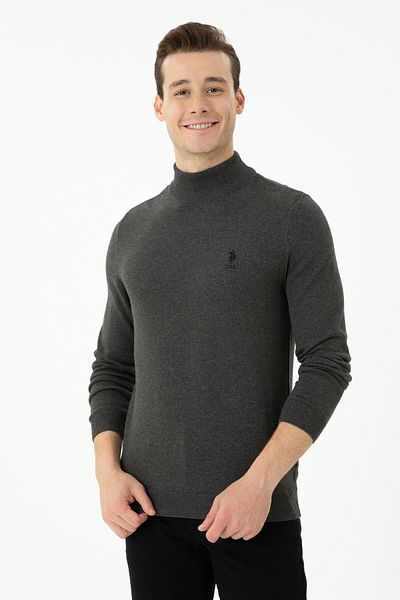 U.S. Polo Assn. Men's Anthracite Melange Basic Sweater 50269007 -Vr081