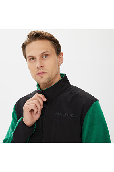 Nautica Erkek Yeşil Standart Fit Dik Yakalı Sweatshirt