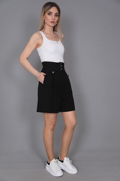 ÖNDER ÖZSOY High Waist Skirt Shorts-black