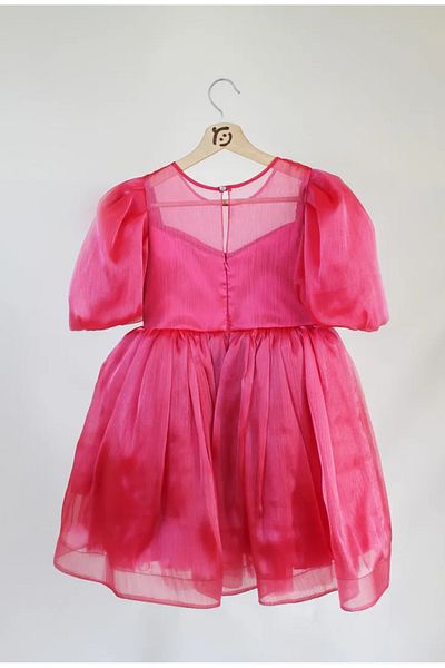 ChatonDor Girl's Evening Dress Balloon Sleeve Organza