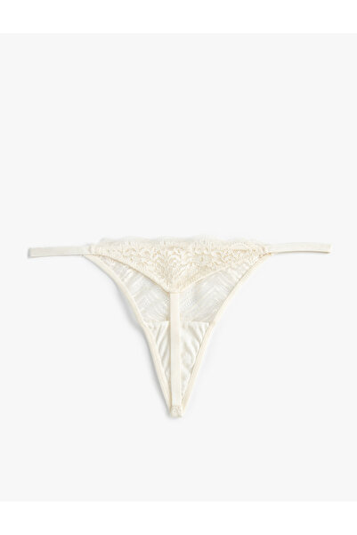 Koton Spitzen-String-Höschen mit Blumenmuster