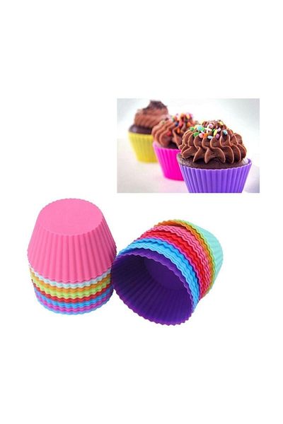 LEVA Non-Stick Colored Silicone Muffin Mini Cake Mold 12 Pieces