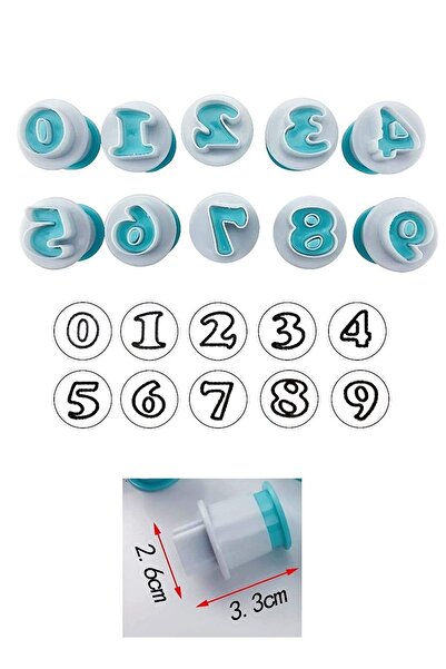 Genel Markalar Basmalı Rakam Set Büyük Harf Enjektörlü Kopat Şeker Hamuru Kalıbı