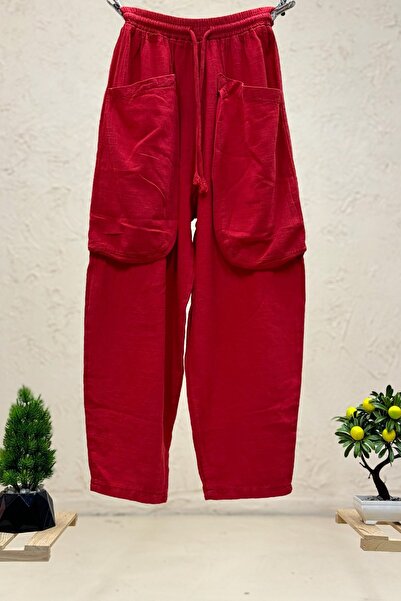 sahnemoda Torba Cepli Bel Lastikli Pantolon