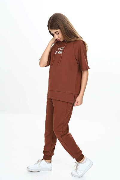 HayKids Комплект анцуг от прежда с къс ръкав и качулка за момиче