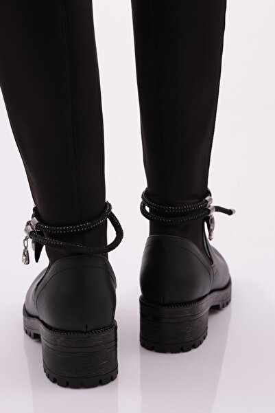 DGN Kadın Yanı Fermuarlı Arkası Stretch Çizme Siyah 7162668