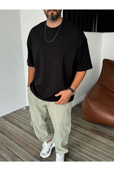 BYBASICMAN Black Lycra Basic T-Shirt By-056