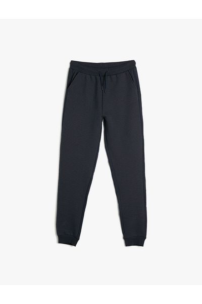 Koton Jogger Sweatpants Pocket Tie Waist Βαμβακερή υφή