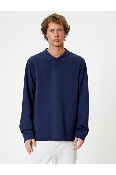 Koton Φούτερ Polo Neck Basic Βαμβακερό ύφασμα Interlock με κουμπιά