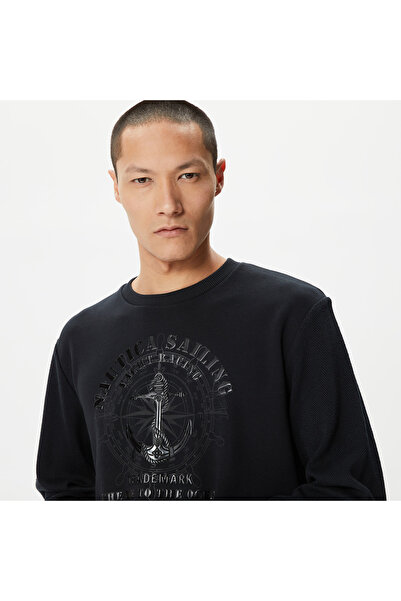 Nautica Erkek Siyah Standart Fıt Uzun Kollu Sweatshırt