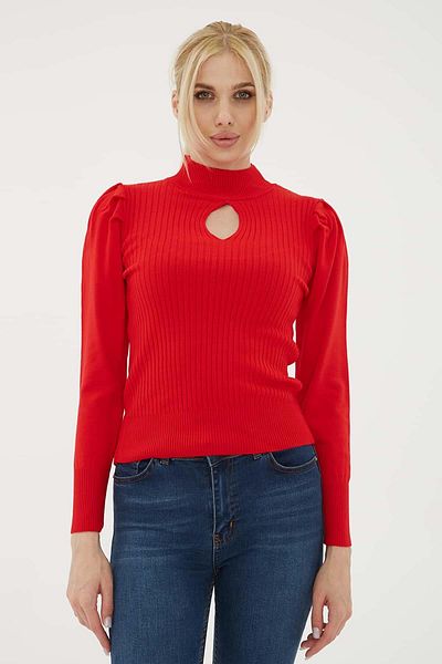 Fashion Friends Window Detailed Sweater Red