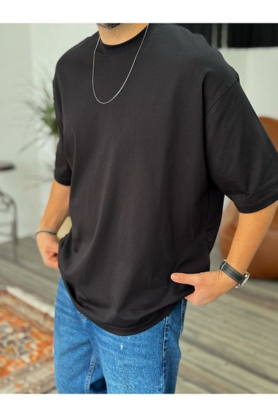 BYBASICMAN Black Basic Oversize T-Shirt JJ-326