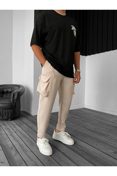 BYBASICMAN Beige Cargo Pocket Casual Pants DP-0018