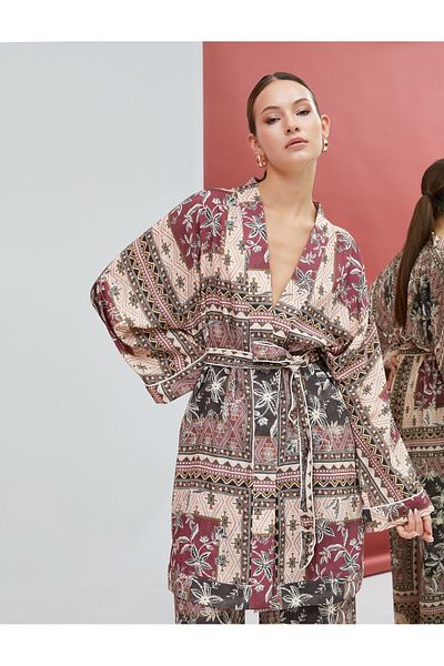 Koton Etnické vzorované kimono pas s šerpou podrobně
