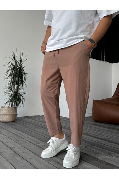 BYBASICMAN Plum Lycra Parachute Fabric Trousers Ke-5050