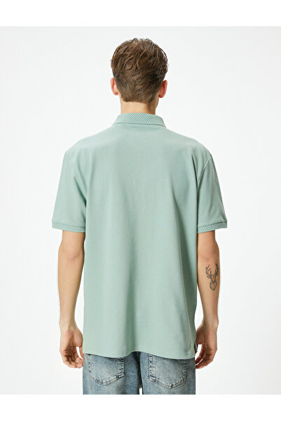 Koton Tričko Slim Fit s krátkým rukávem a knoflíkem