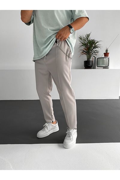 BYBASICMAN Gray Stitched Zippered Relaxed Cut Trousers Dp-017