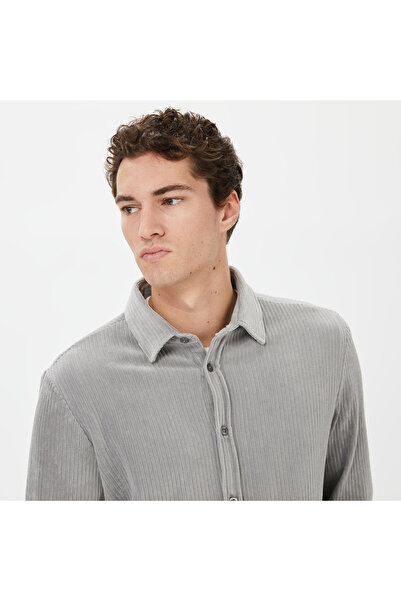 Nautica Erkek Gri Slim Fit Gömlek