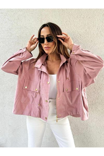 Maldia Shop Trenci oversize Bomber Powder cu glugă pentru damă