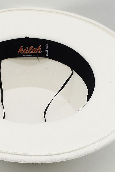 Külah Round Cut White Women's Fedora Hat