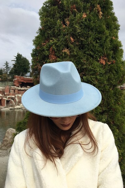 Külah Pălărie Fedora Baby Blue