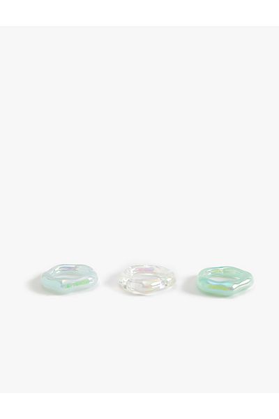 Koton Set of 3 Colorful Shiny Rings - Plastic