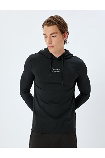 Koton Sport-Sweatshirt mit Kapuze und Slogan-Aufdruck aus Interlock-Stoff