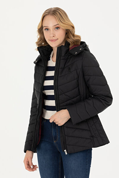 U.S. Polo Assn. معطف نسائي أسود 50269102 -VR046