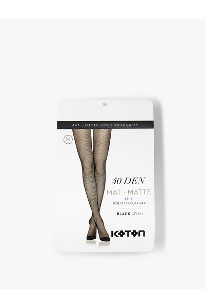 Koton Мрежест чорапогащник 40 Denim Matte