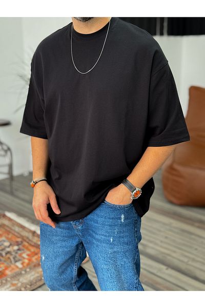 BYBASICMAN Black Basic Oversize T-Shirt JJ-326