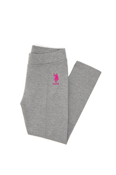 U.S. Polo Assn. Kız Çocuk Gri Melanj Tayt 50296370-VR086