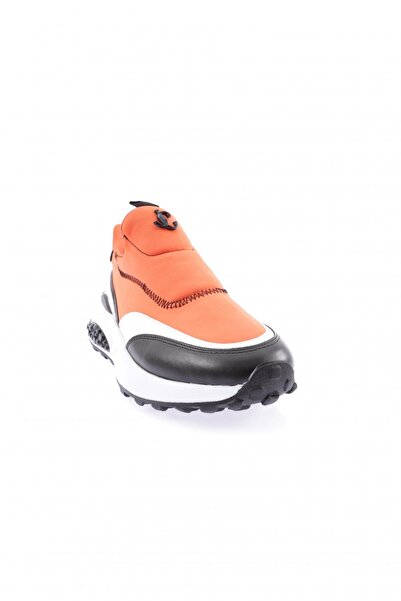 DGN Women's Thick Sole Metal Accessory Sneakers Shoes Orange 1373363