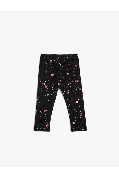 Koton Floral Leggings - Cotton Elastic Waist