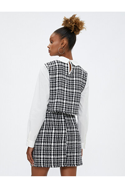 Koton Tvídová halenka s límečkem a detailem rukávu