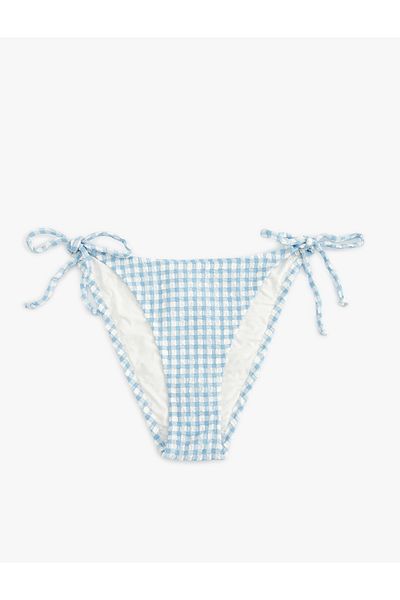Koton Gingham String Micro Bikini Bottom