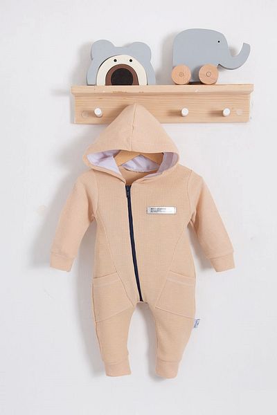 Babydonat Baby Boy Jumpsuit - Side Pocket, Zippered, 100% Cotton