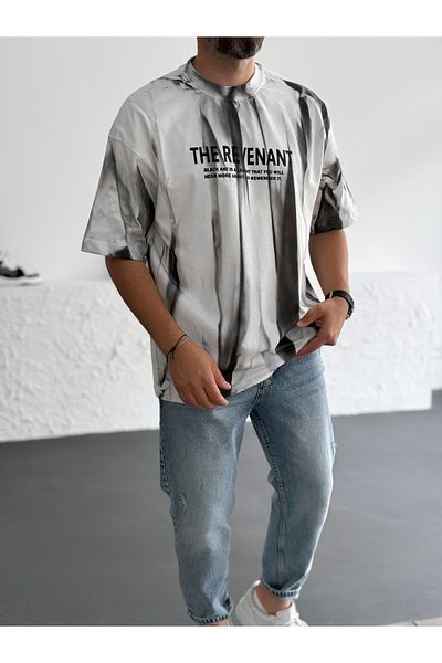 BYBASICMAN Revenant Printed White Tie-Dye T-Shirt - Bla-001
