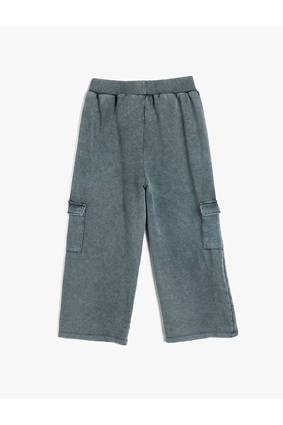 Koton Pantaloni cargo cu picioare late și talie elastică