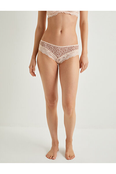 Koton Βραζιλιάνικο εσώρουχο με δαντελωτό στάμπα λεοπάρ