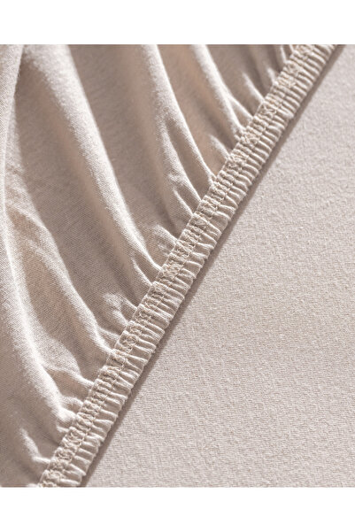 Madame Coco Valeria Single Combed Cotton Sheet - 100% Cotton, Dark Beige