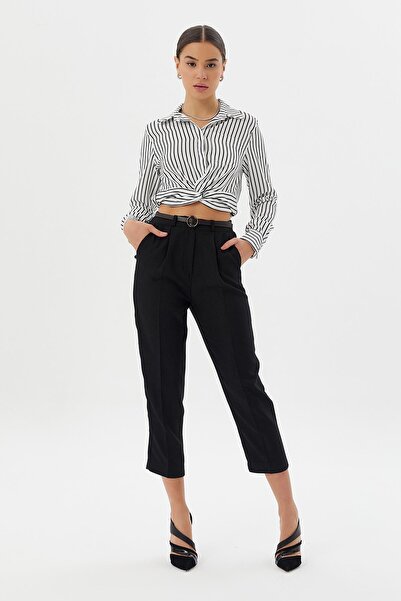 Nish&Chic Slim Belted Trousers