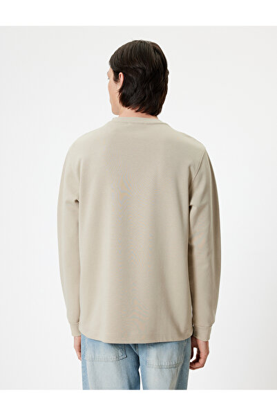 Koton Bisiklet Yaka Sweatshirt Basic Uzun Kollu Pamuklu İnterlok Kumaş