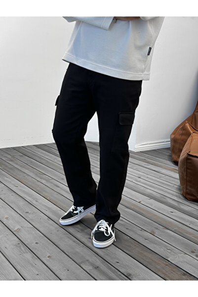 BYBASICMAN Siyah Kargo Cepli Baggy Jean KE-308/360