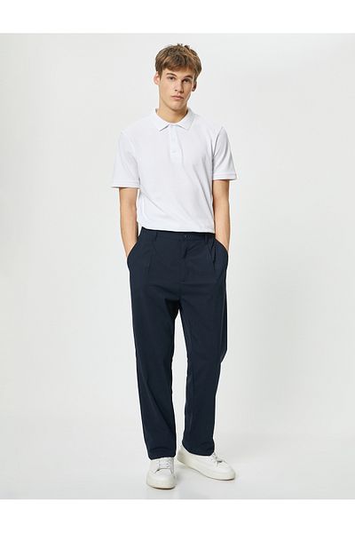 Koton T-Shirt mit Kragen und Knöpfen, Slim Fit, kurze Ärmel