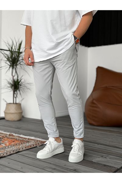 BYBASICMAN Gray Slim Fit Parachute Folded Trousers Ke-5039