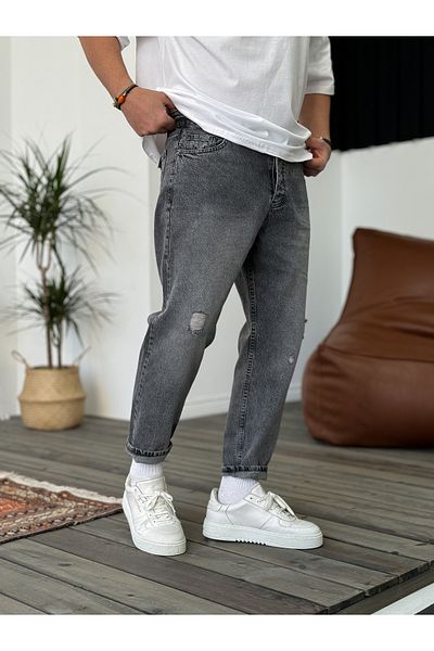 BYBASICMAN Gray Ripped Boyfriend Ke-562/09/081/165/469