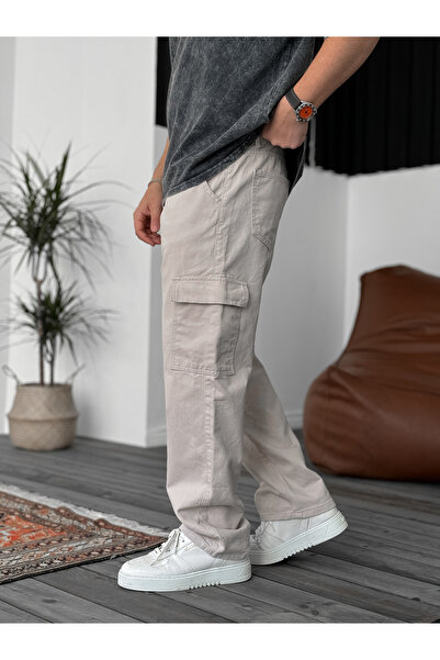 BYBASICMAN Taş Gabardin Kargo Baggy Jean KE-564/412/358